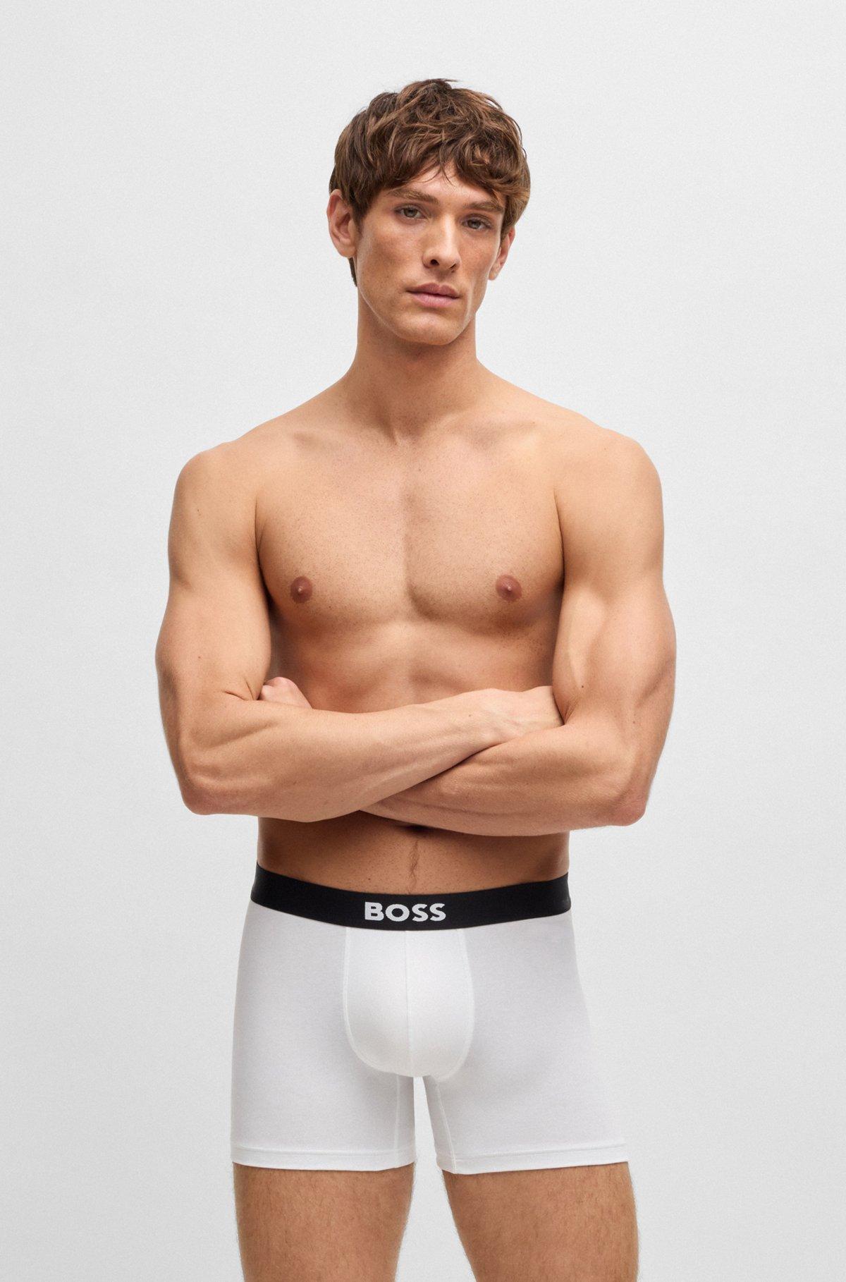 Two-pack of stretch-cotton boxer briefs with logo waistbands Product Image