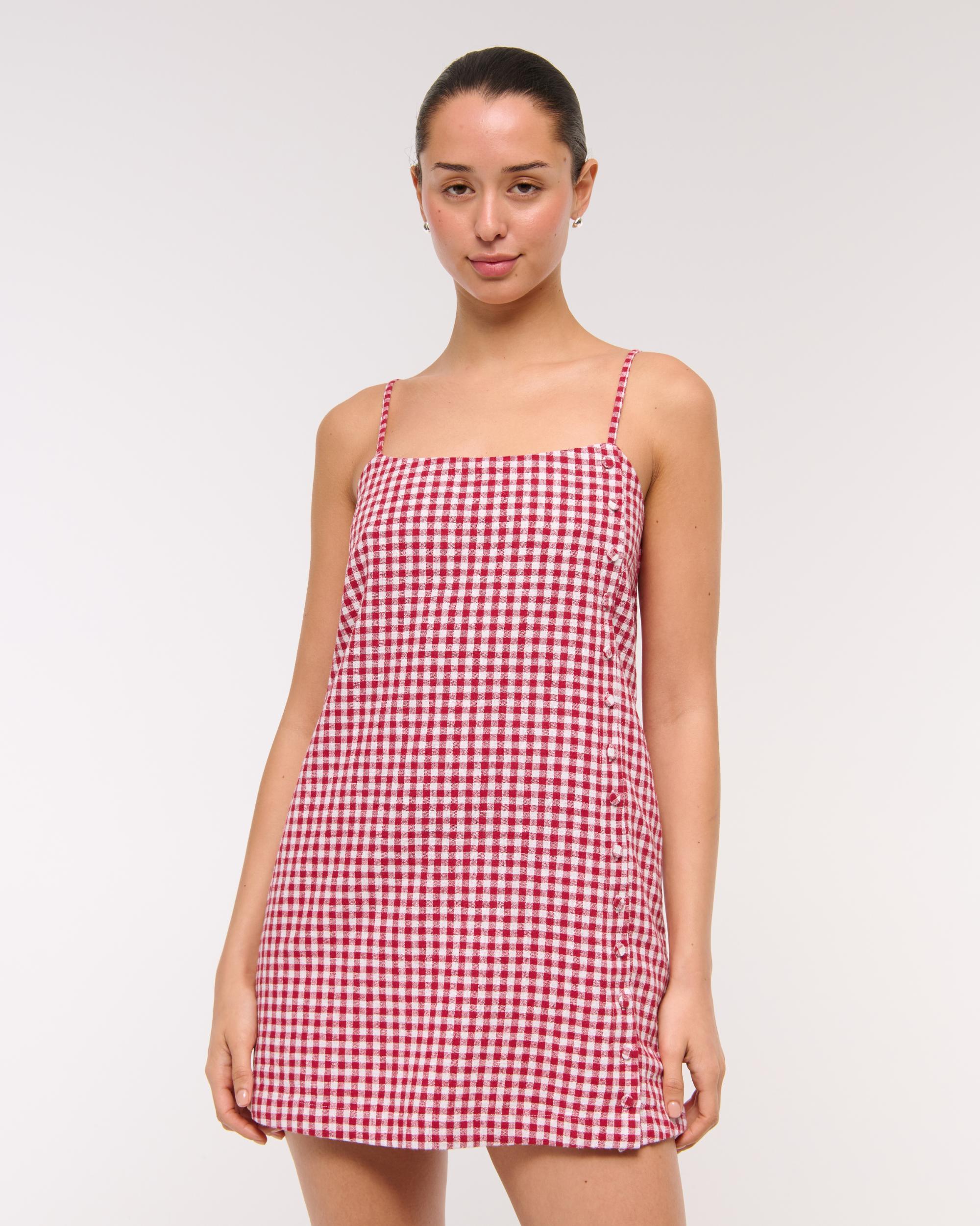 Linen-Blend Button Skort Product Image