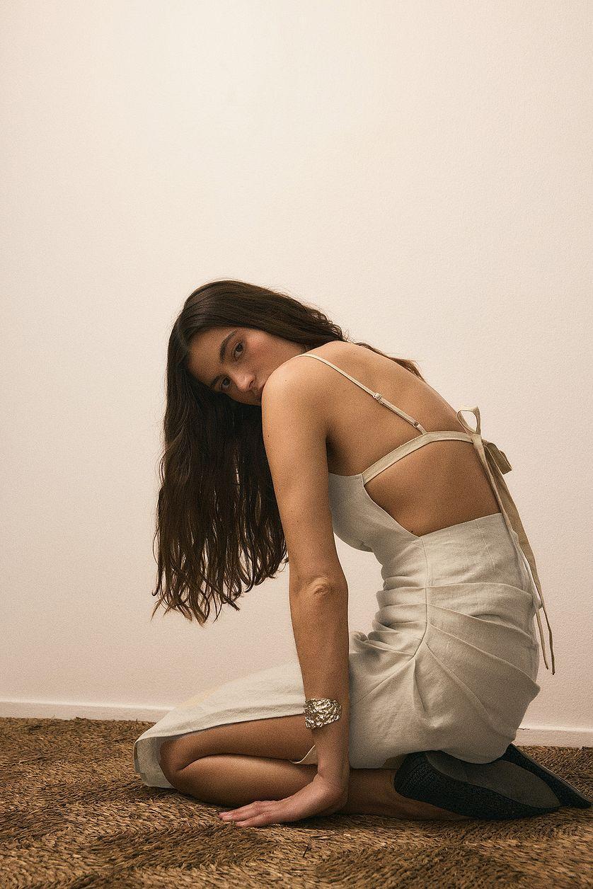 Draped Linen Dress Product Image