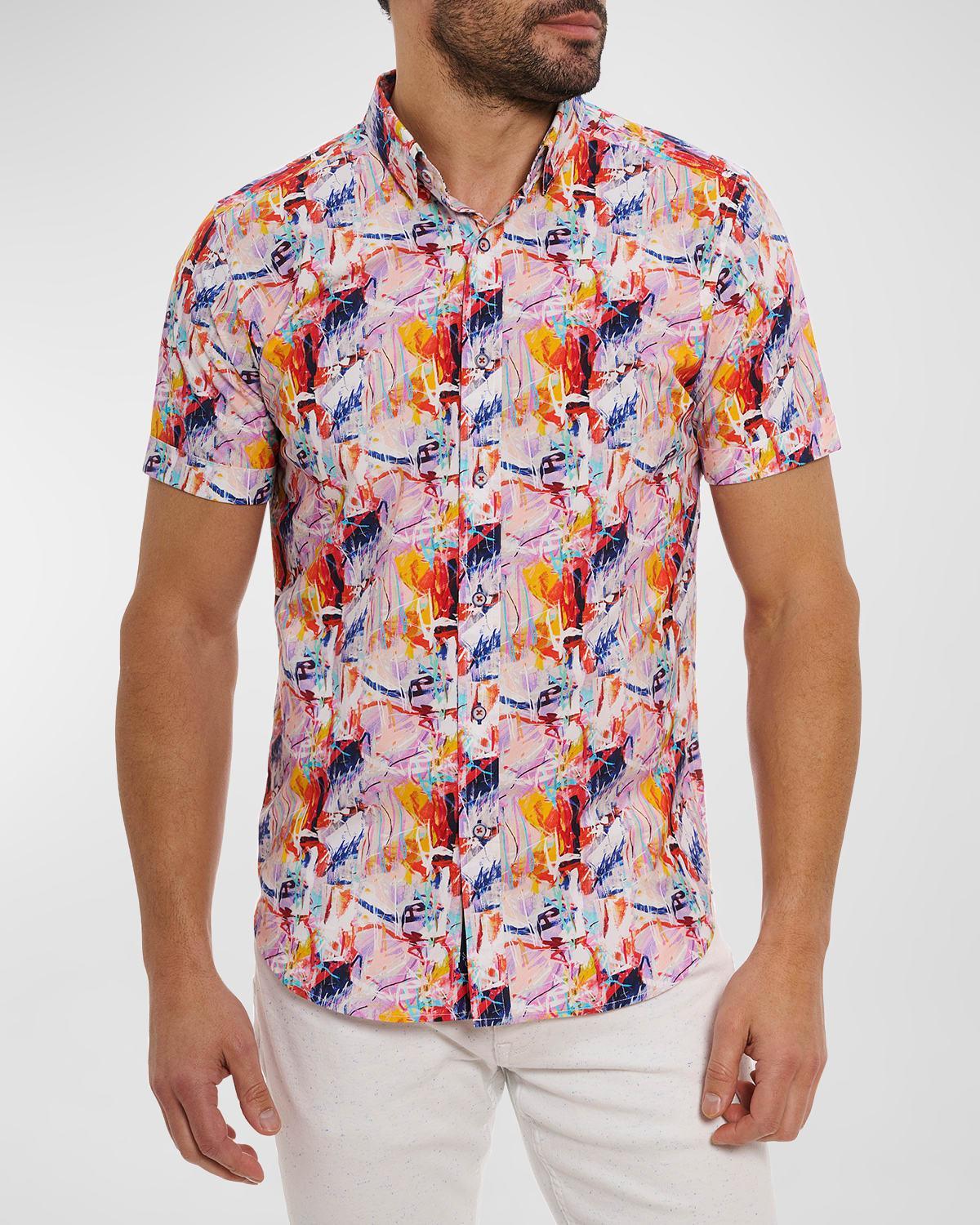 Mens Ledger Printed Button-Front Shirt Product Image