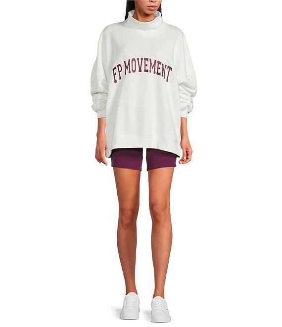 FP Movement Victory Funnel Neck Long Sleeve Oversized Sweatshirt and Biker Short Set Product Image