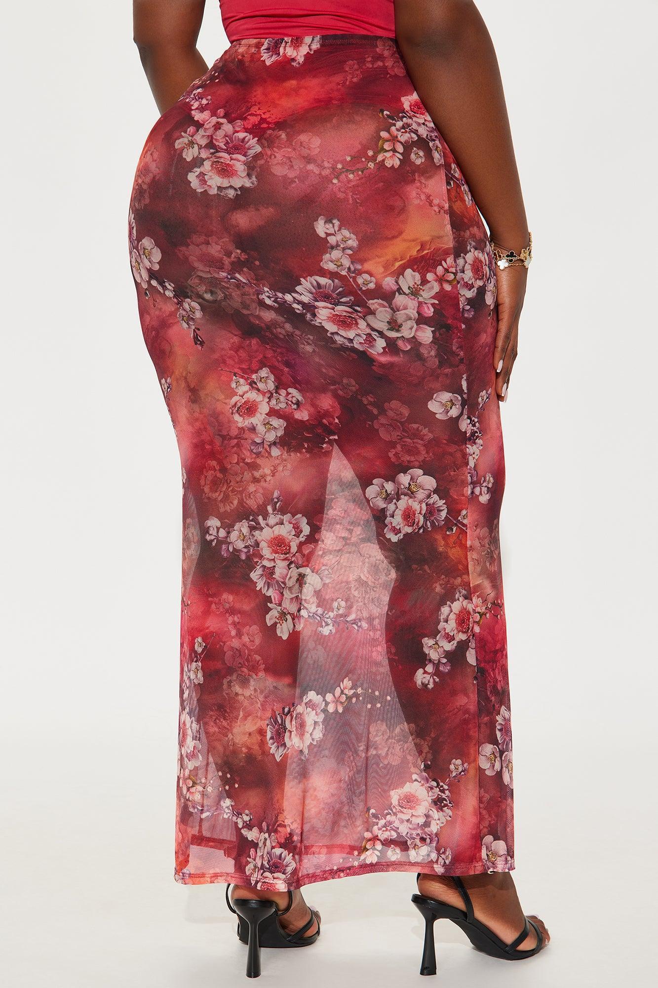 Harlowe Floral Maxi Skirt - Red/combo Product Image
