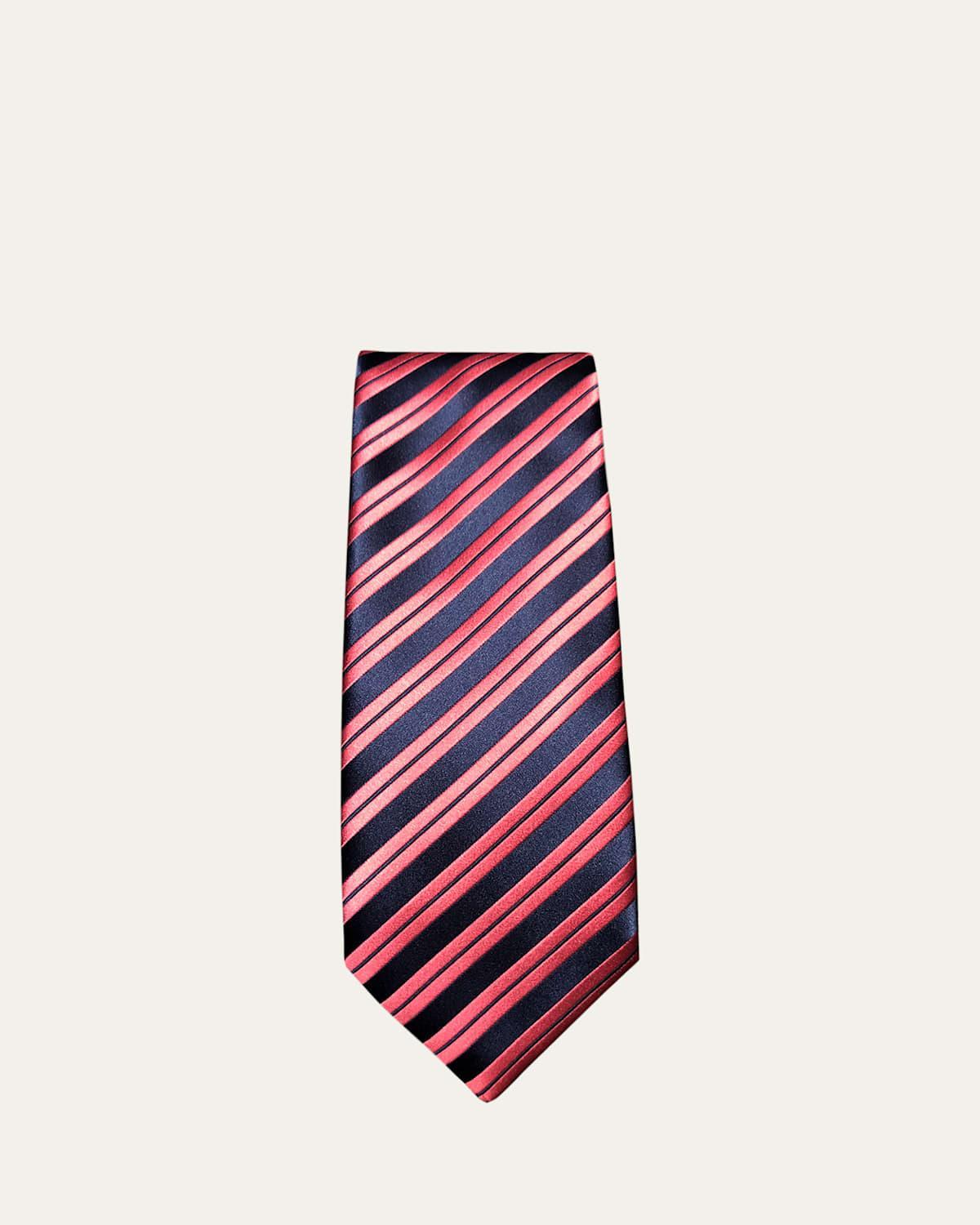 Mens Striped Silk Tie Product Image
