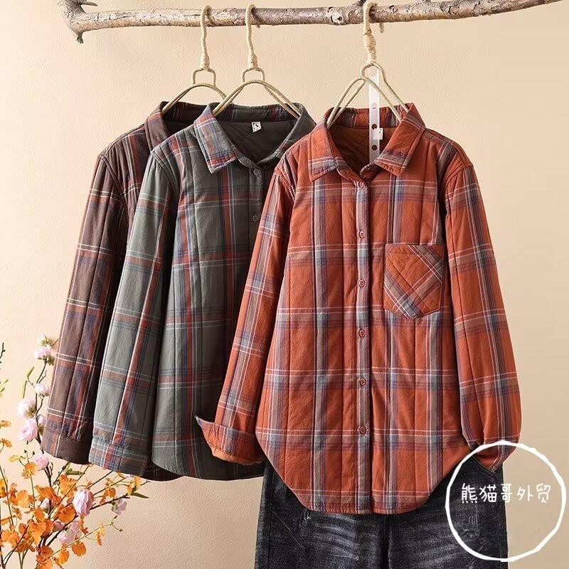 Long-Sleeve Plaid Shirt Product Image