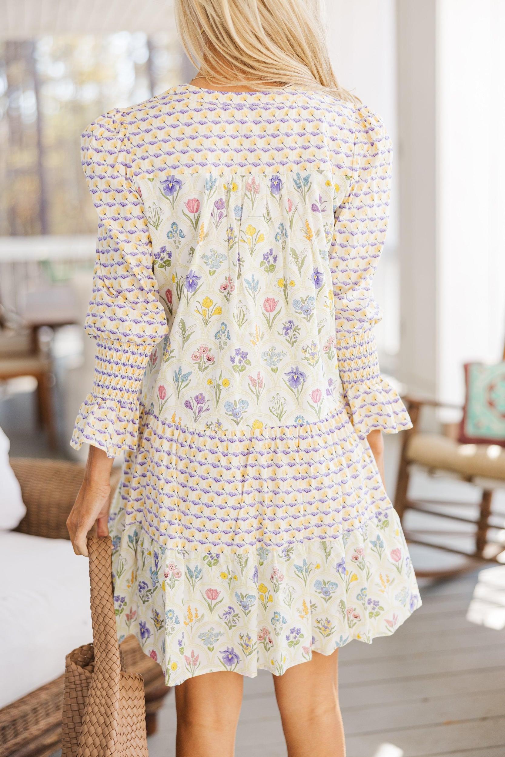 In Your Happy Place Yellow Floral Dress Female Product Image