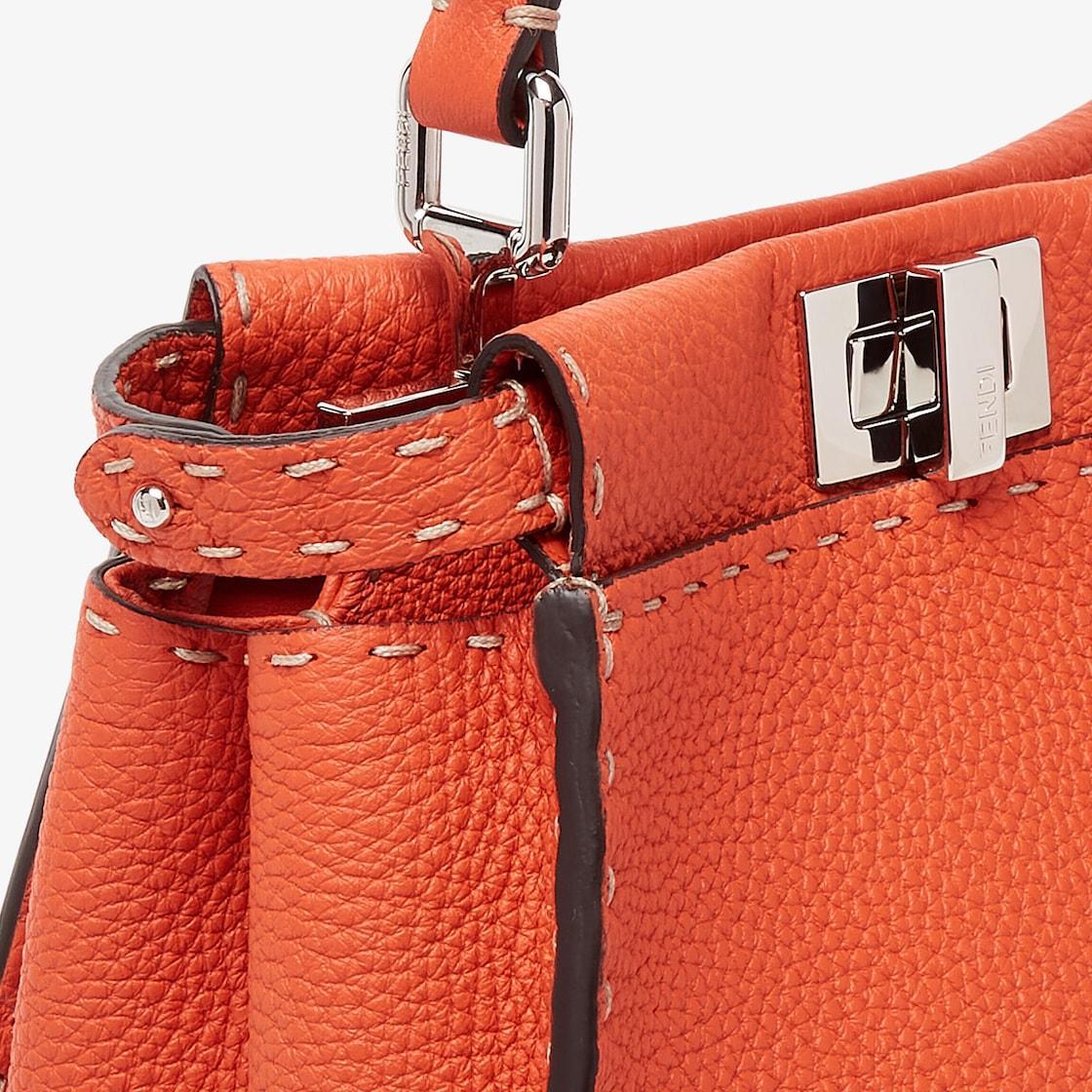 Peekaboo MiniOrange Selleria bag with 1048 hand-sewn topstitches Product Image