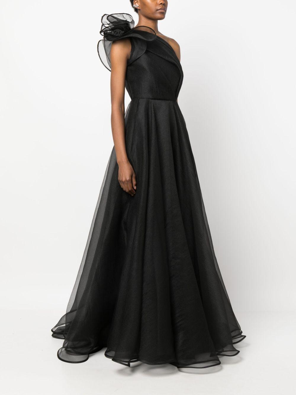 one-shoulder organza maxi dress Product Image