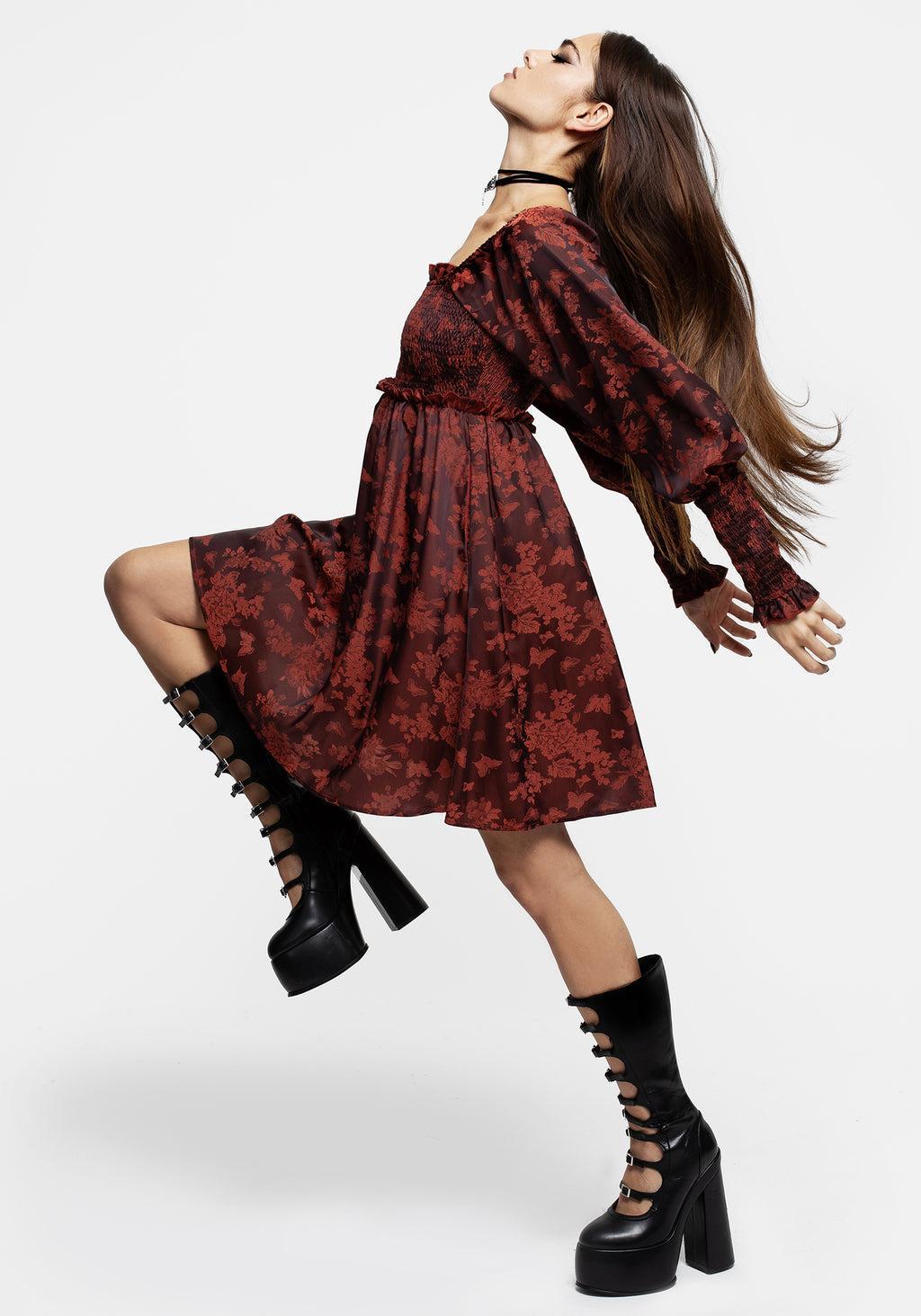 Euthalia Butterfly Jacquard Mini Dress Product Image