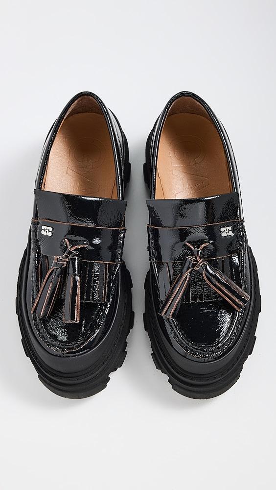 GANNI Cleated Naplack Loafers | Shopbop Product Image