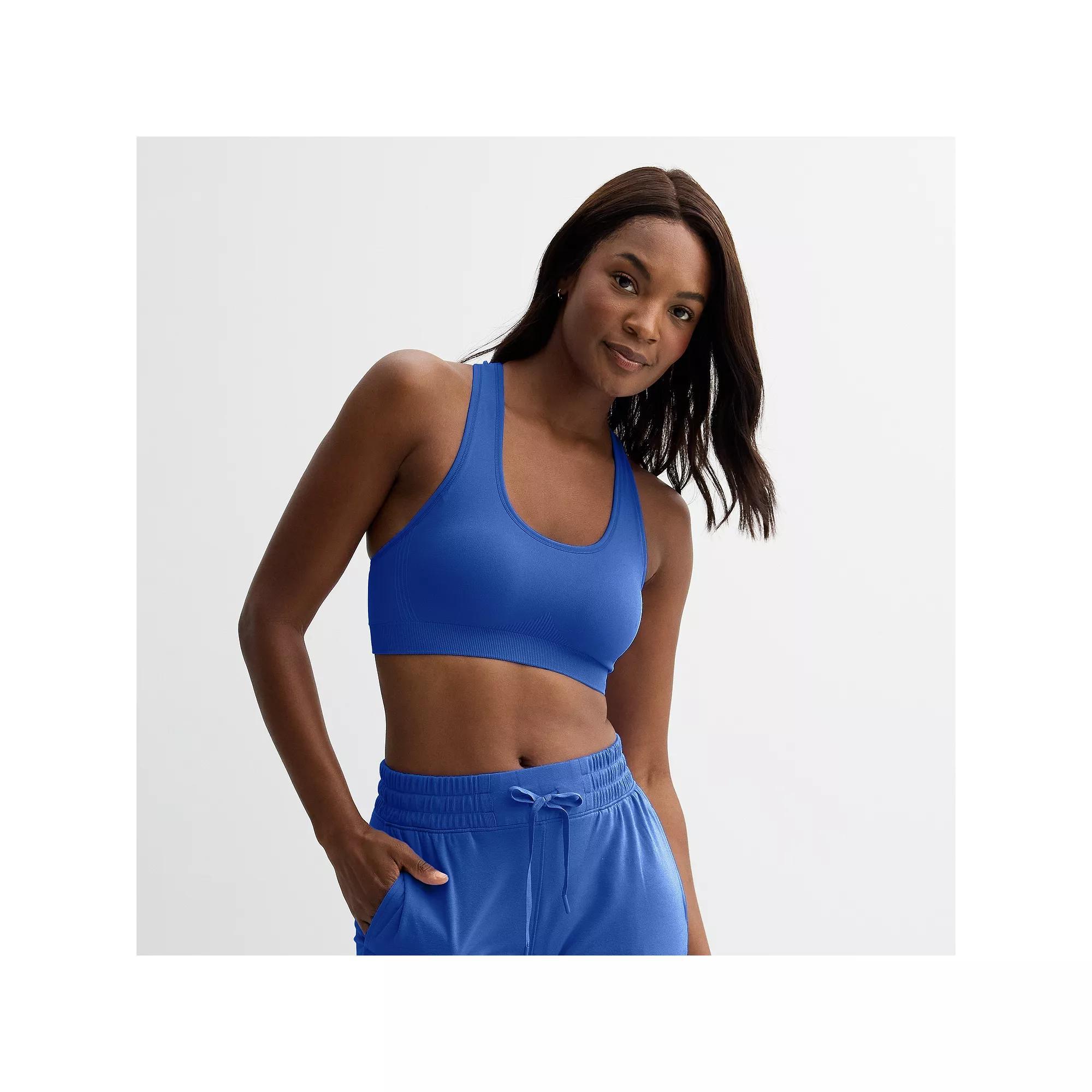 Tek Gear® Seamless Low-Impact Sports Bra, Women's, Size: XXL, Tara Blue Product Image