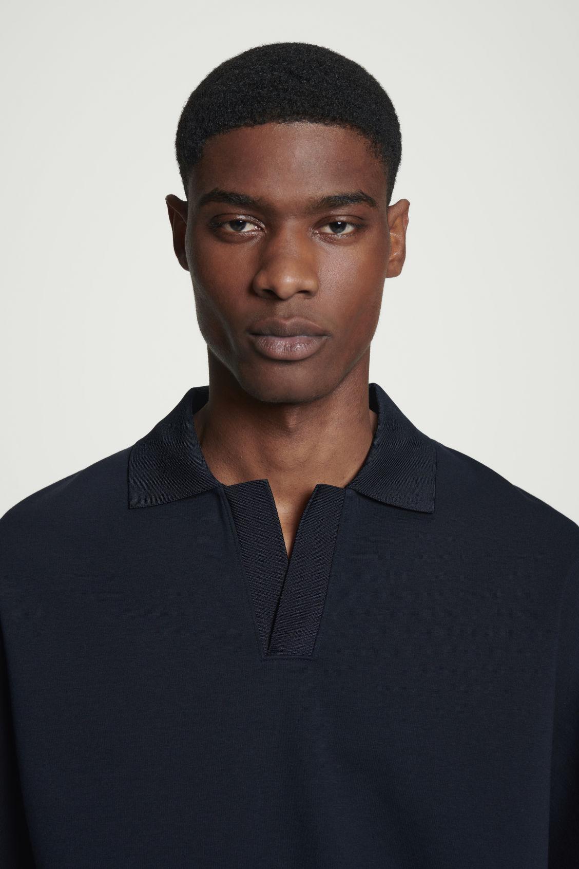 RELAXED OPEN-COLLAR POLO SHIRT Product Image