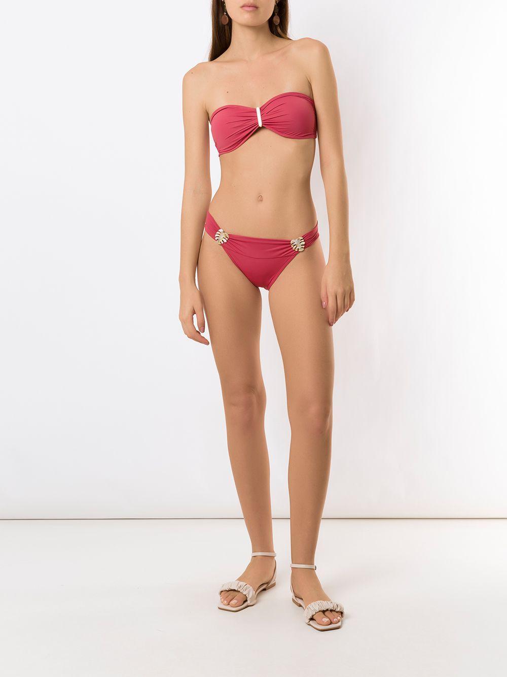 embroidered-detail bandeau set bikini Product Image