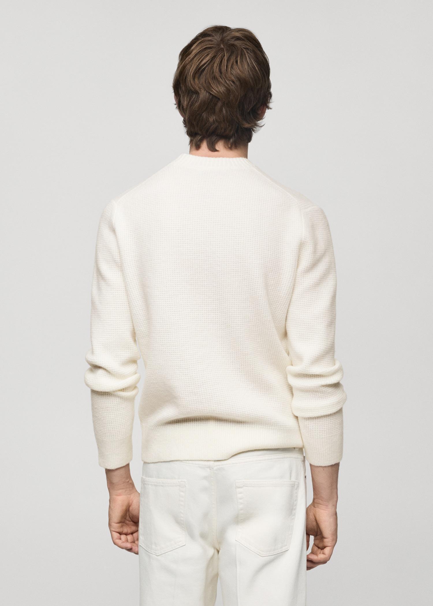 Knitted sweater with check structure - Men | MANGO USA Product Image