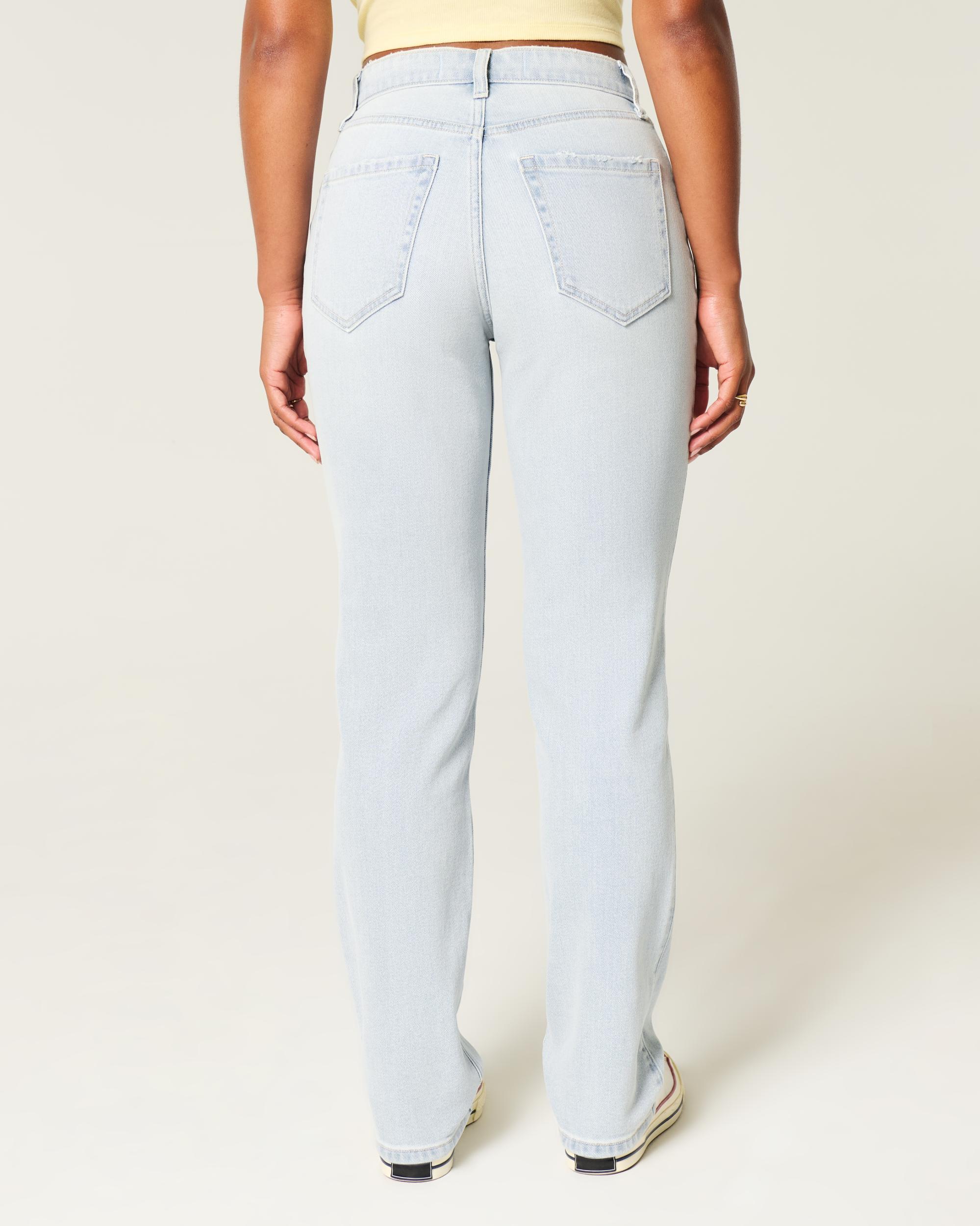Curvy High-Rise Light Wash Straight Jeans Product Image