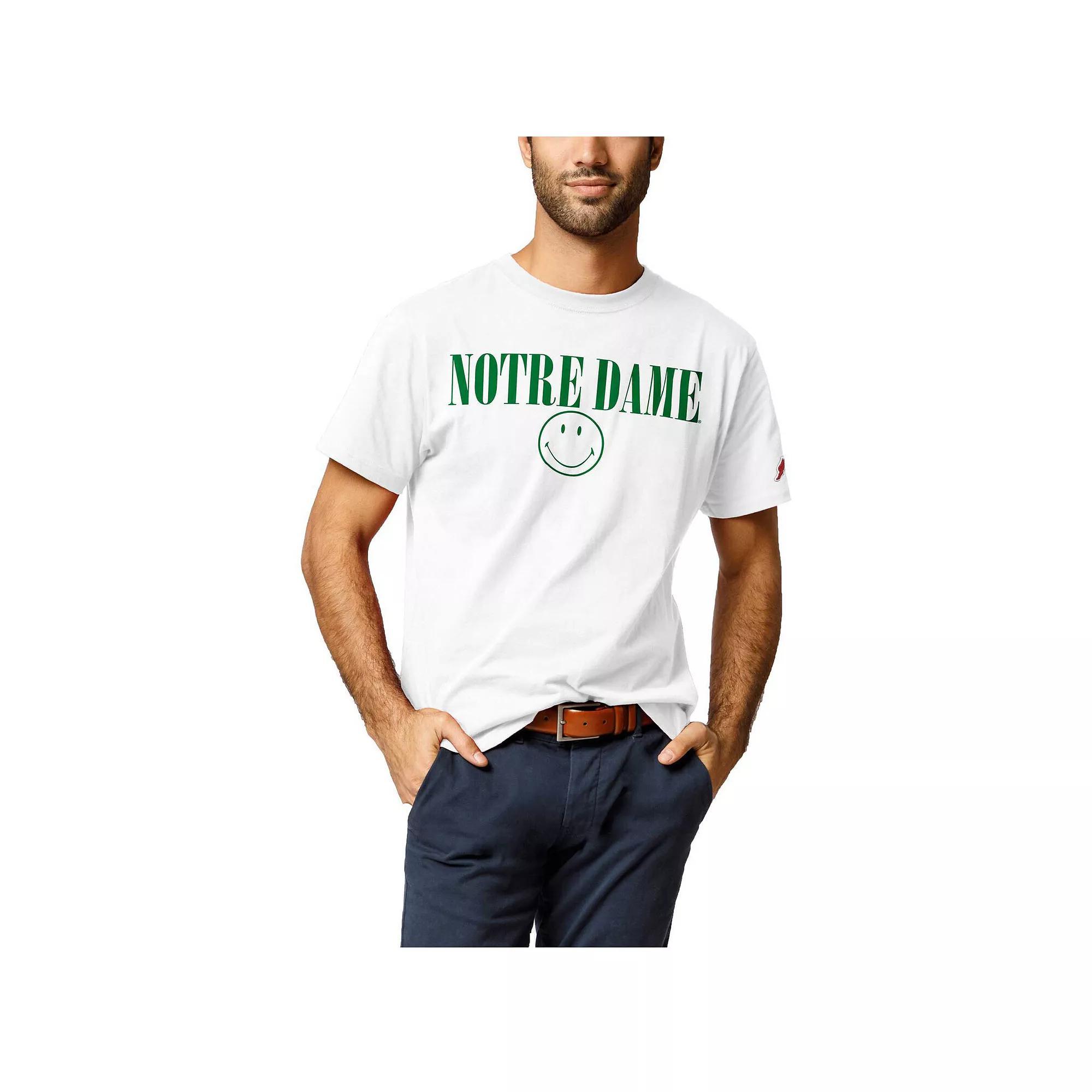 Men's League Collegiate Wear White Notre Dame Fighting Irish Smiley All American T-Shirt, Size: Large Product Image