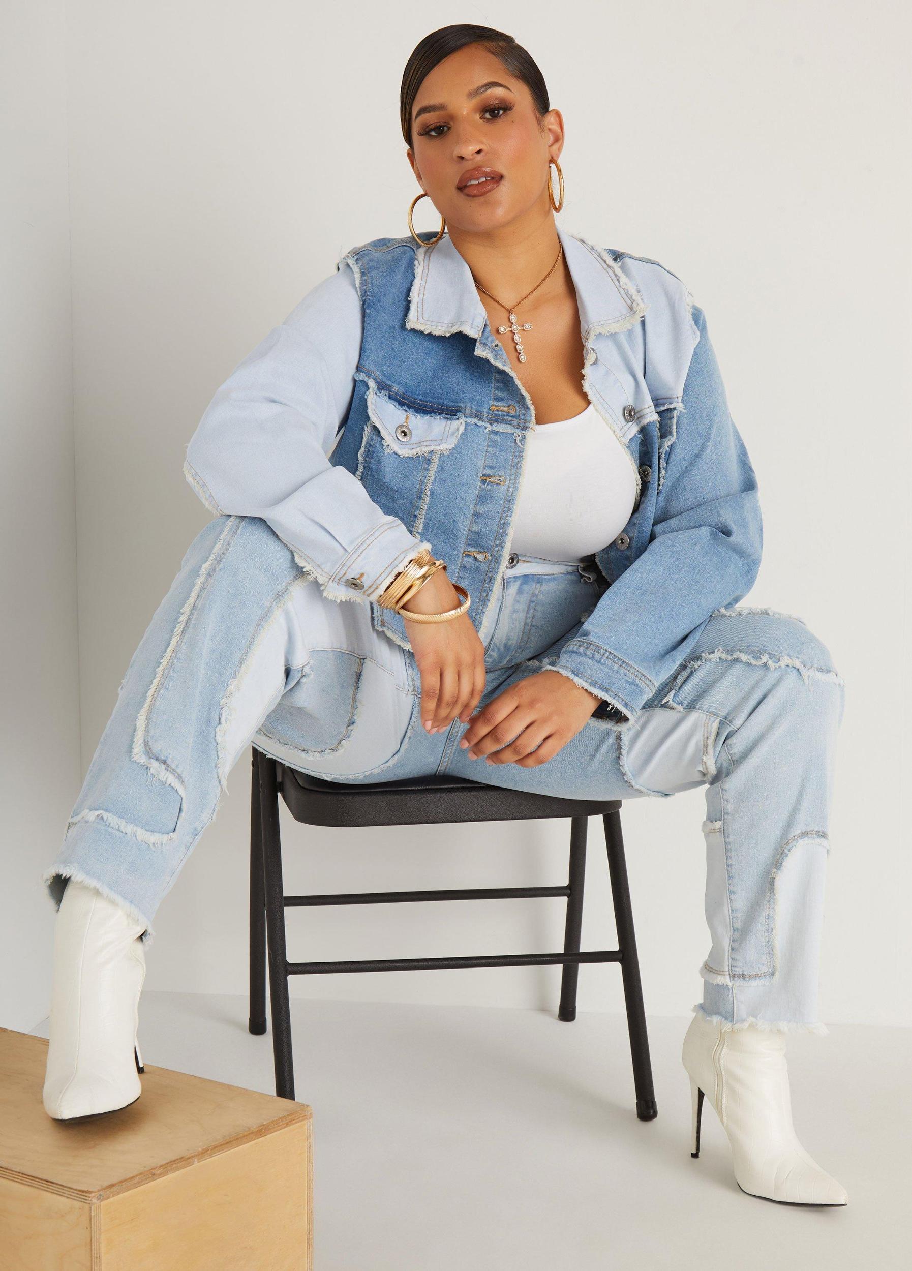 Patchwork High Rise Skinny Jeans Product Image