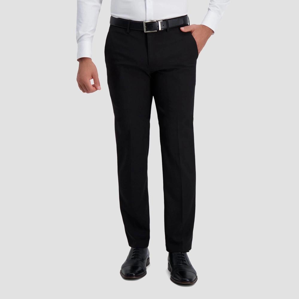 Haggar H26 Mens Stretch Straight Fit Trousers - Black 32x34: Lightweight Tailored Twill Pants Product Image