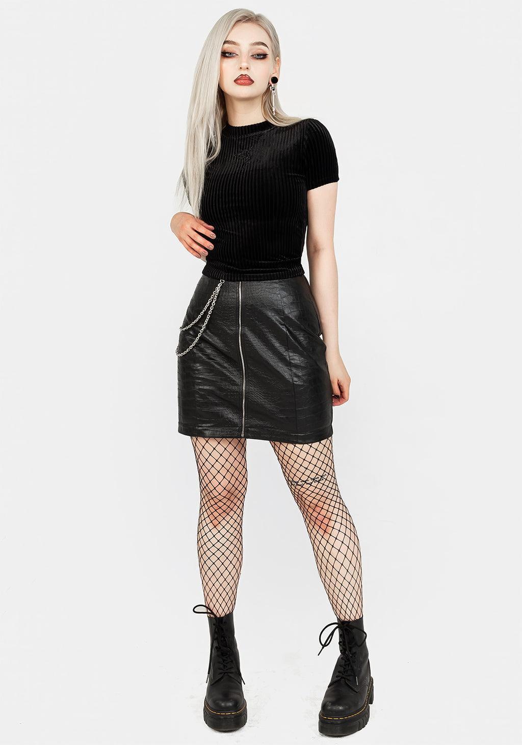 Rosaline Velour Rib Crop Top Product Image