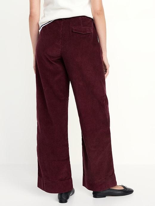 High-Waisted Corduroy Wide-Leg Pants Product Image
