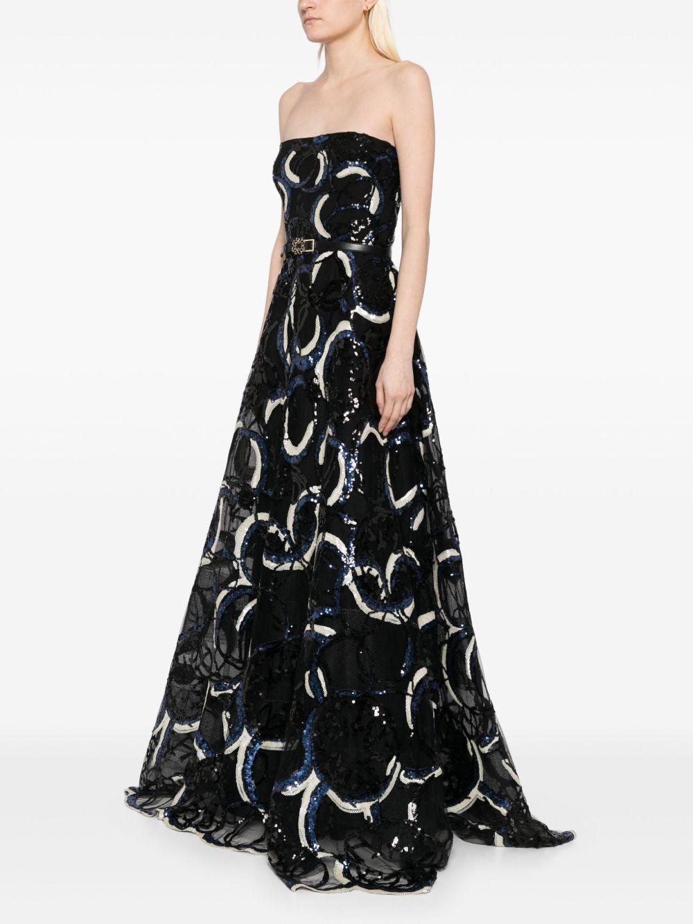 embroidered strapless gown Product Image