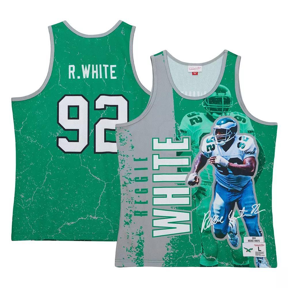 Men's Mitchell & Ness Reggie White Kelly Green Philadelphia Eagles 1992 Player Burst Tank Top, Size: Medium Product Image