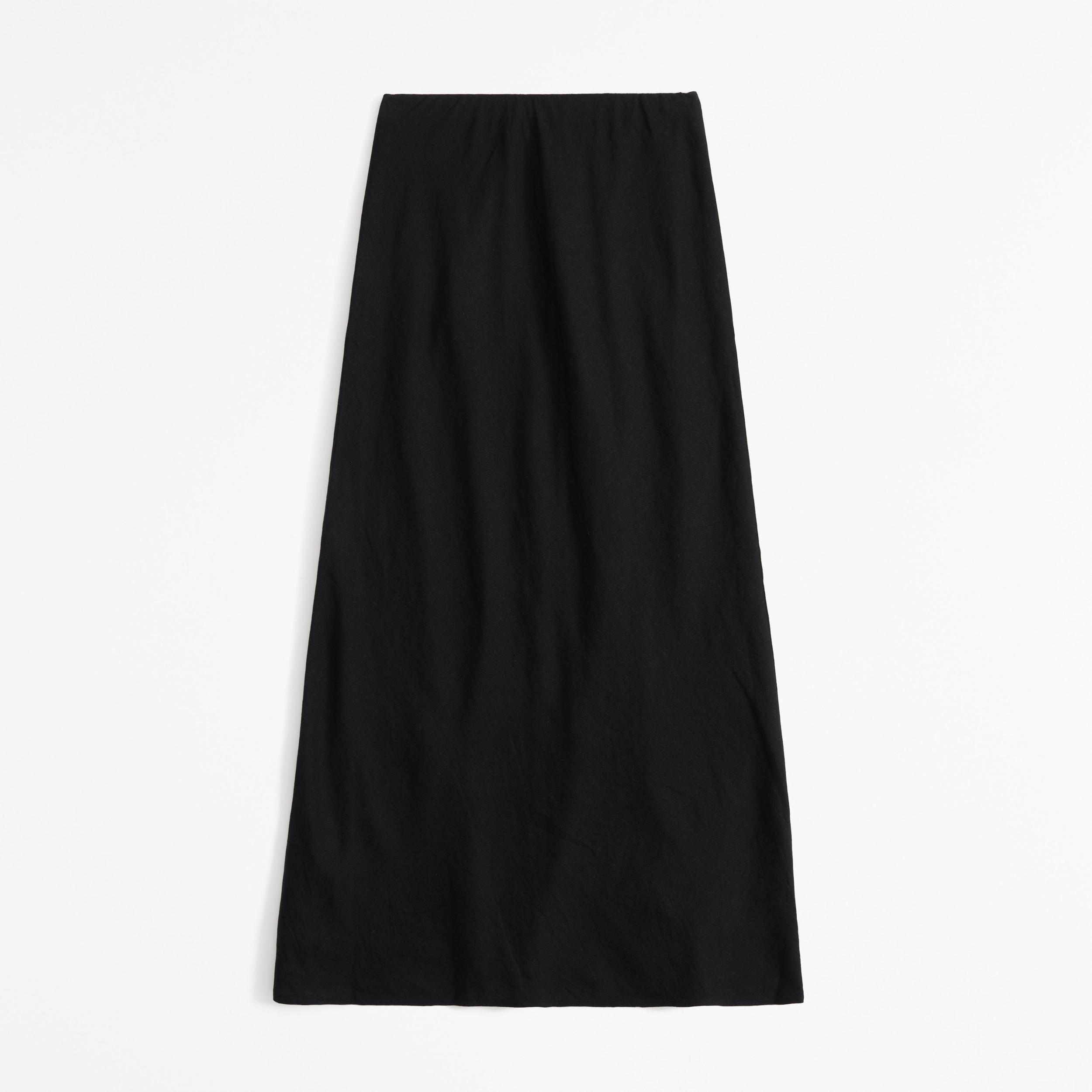 Linen-Blend Column Maxi Skirt Product Image