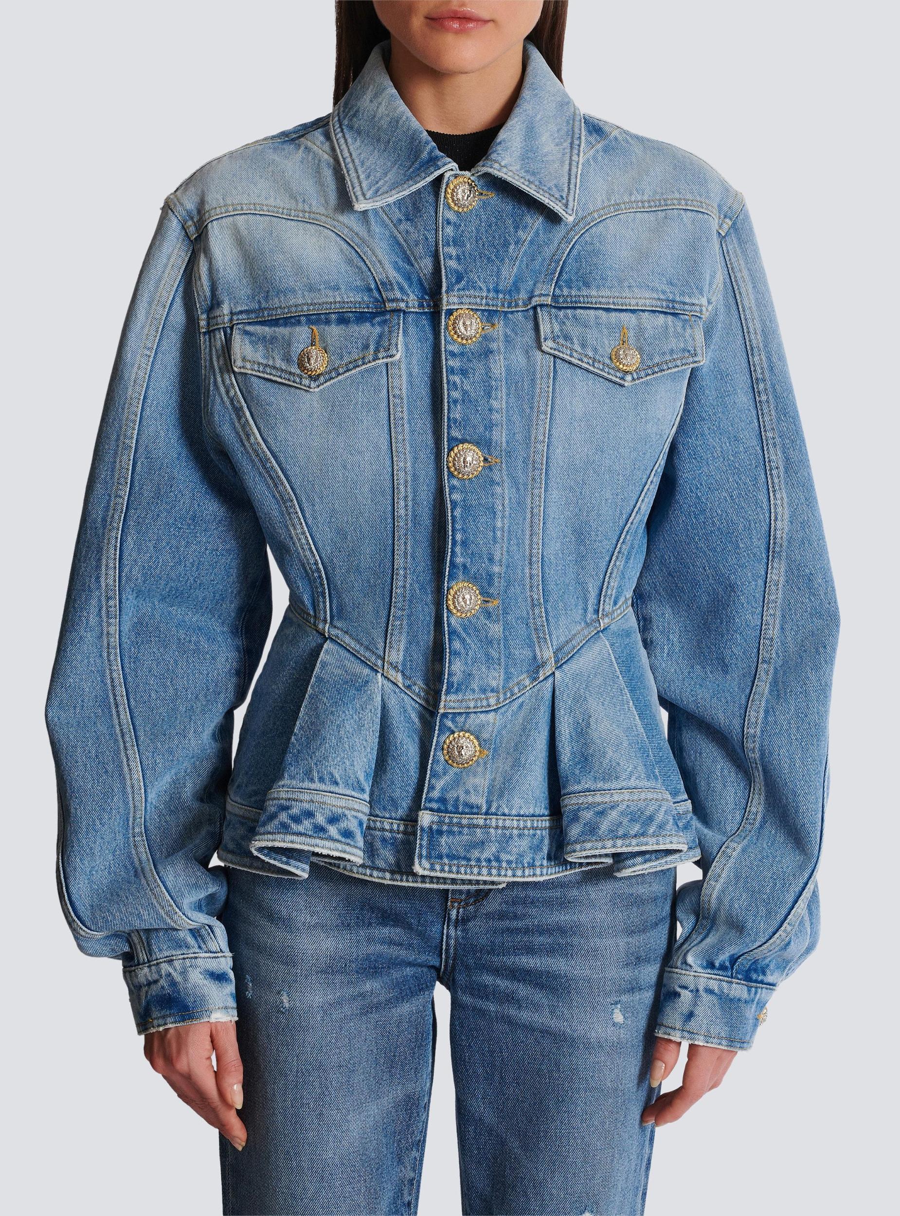 Pleated denim jacket Product Image