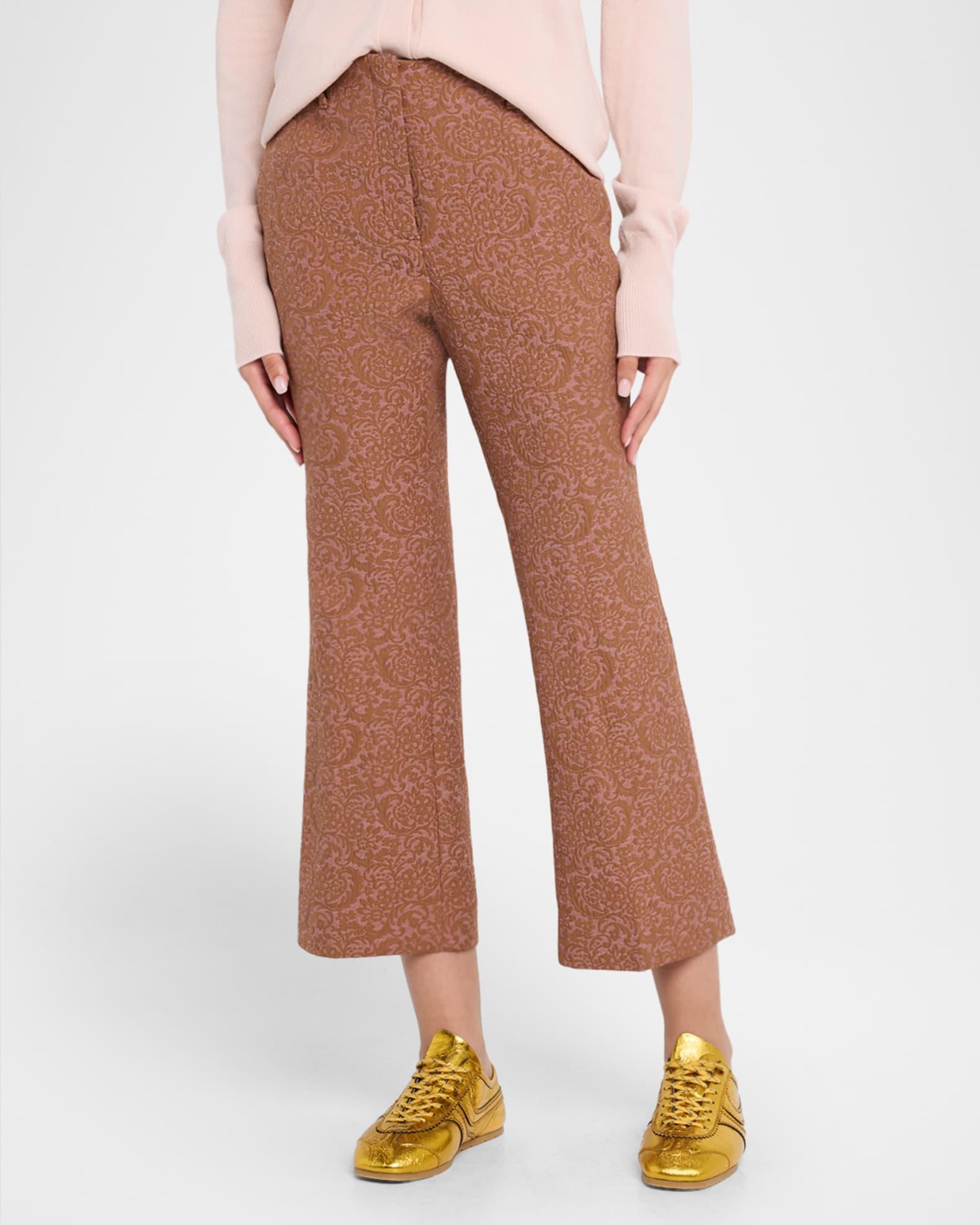 Paloma Brocade Straight-Leg Ankle Pants Product Image