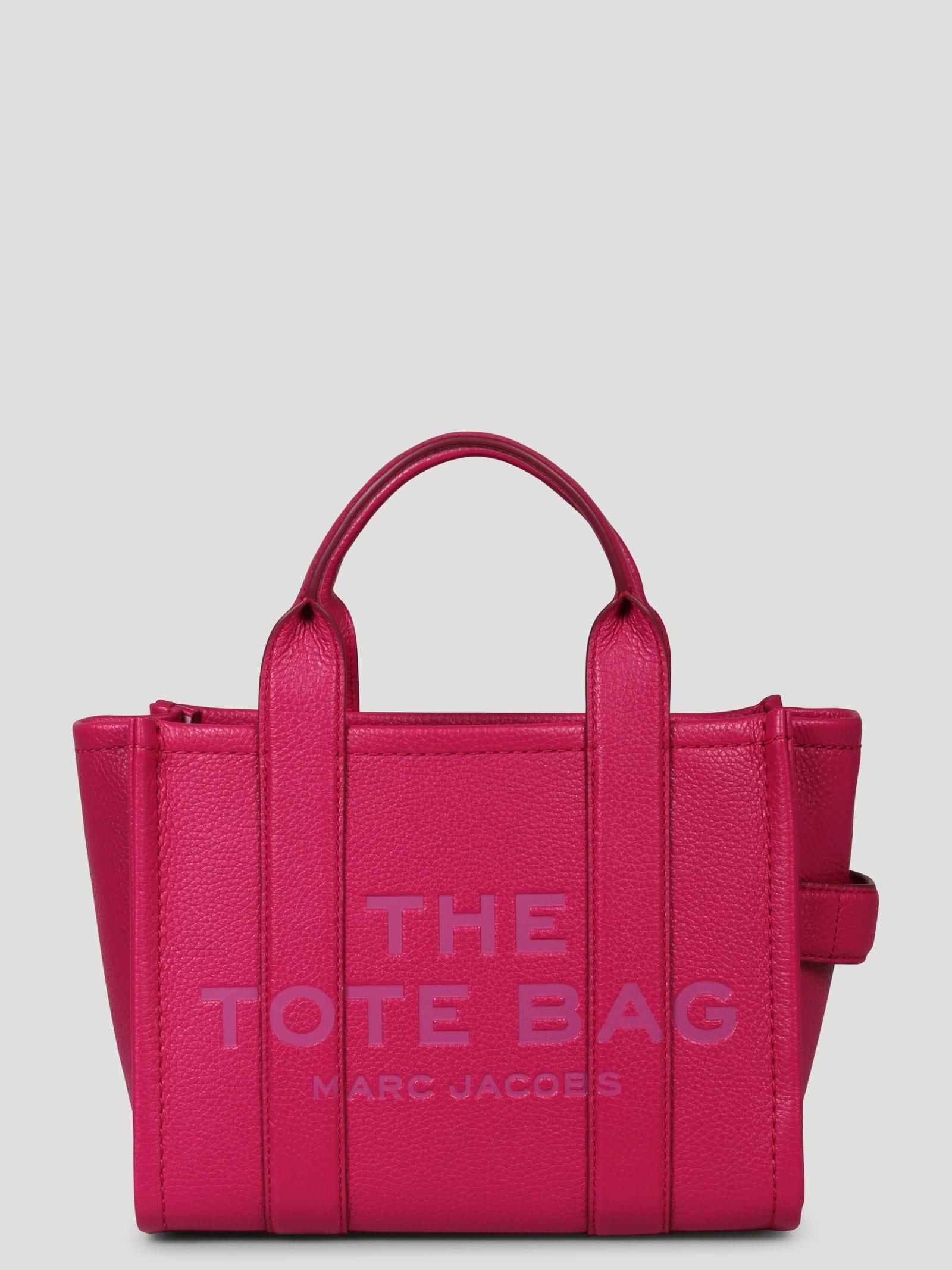 MARC JACOBS The Leather Small Tote Bag In Pink Product Image