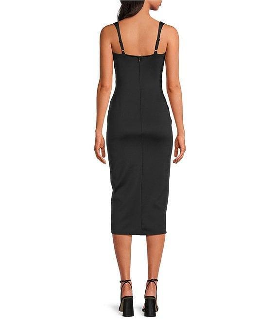 Good American Scuba Sweetheart Neckline Sleeveless Midi Dress Product Image