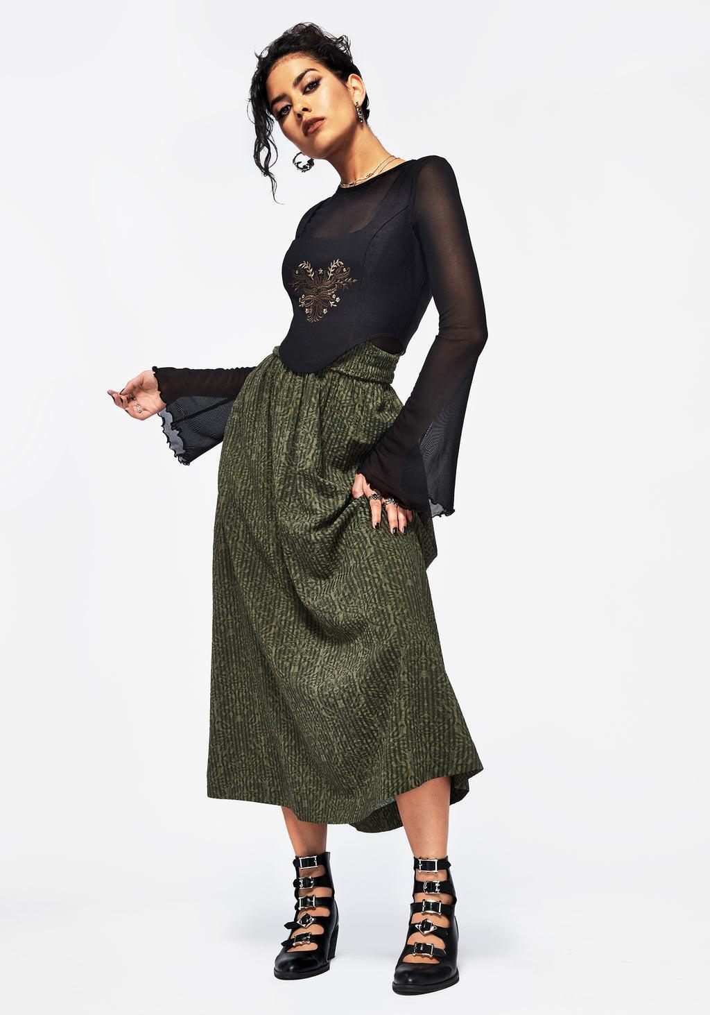Francesca Dragon Printed Midaxi Skirt Product Image