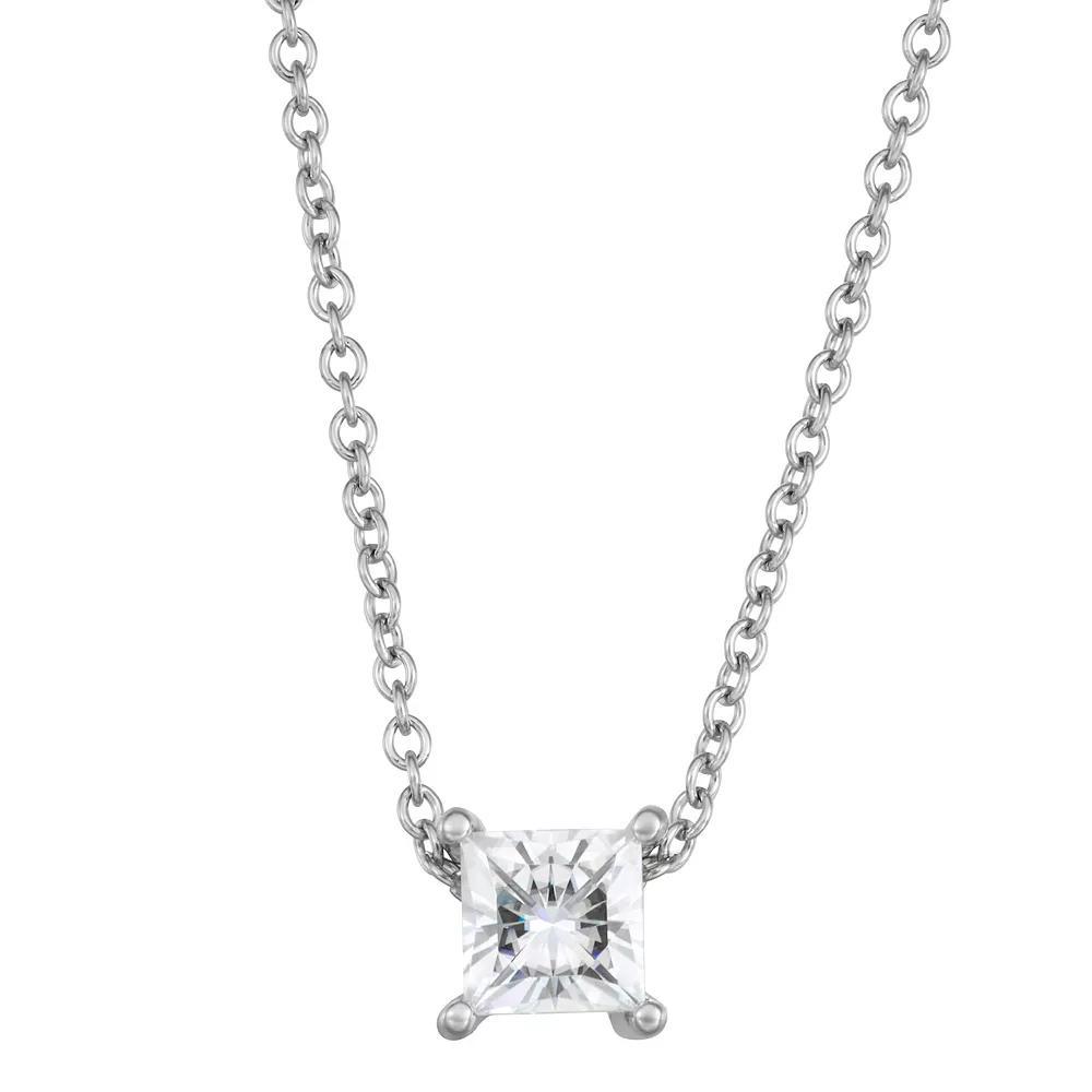 Charles & Colvard 14k White Gold 3/8 Carat T.W. Lab-Created Moissanite Pendant Necklace, Women's, Size: 18" Product Image
