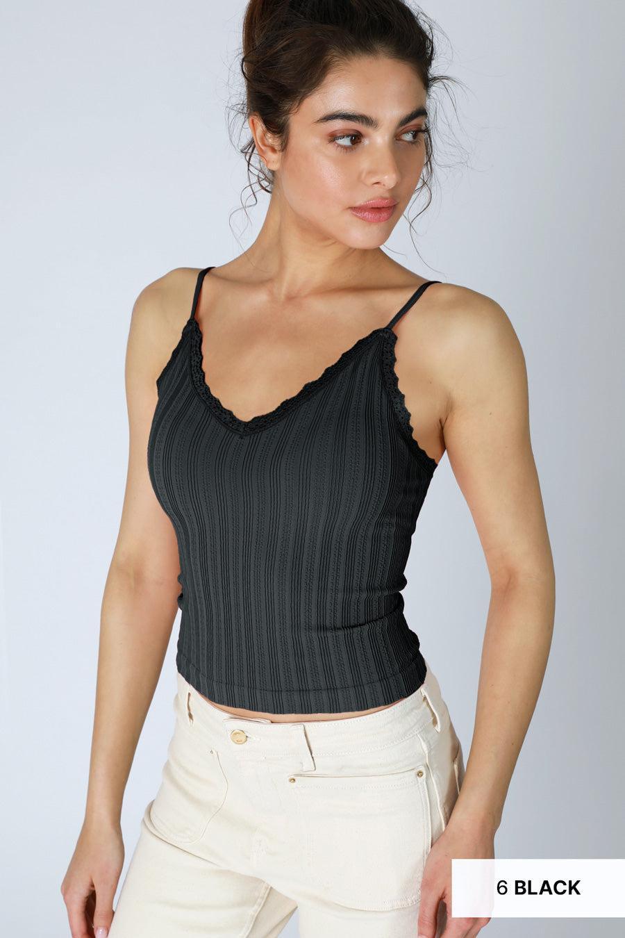 Lace Trim Texture Cami Product Image