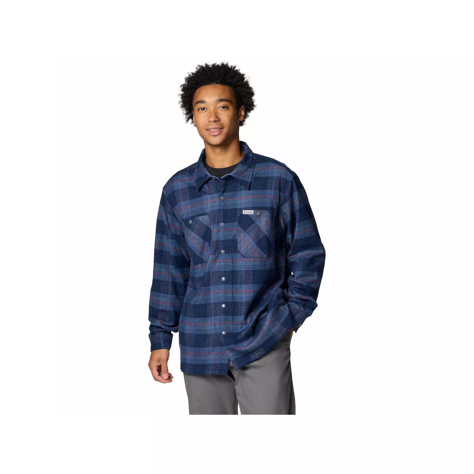 Mens Columbia Cornell Woods Fleece Lined Shirt Jacket Blue Product Image