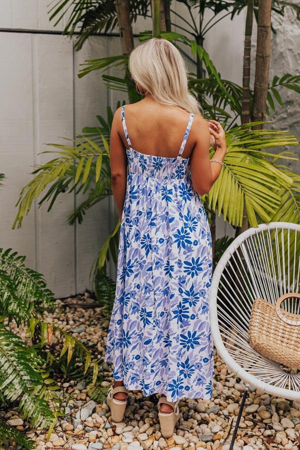 Tranquil Time Floral Midi in Blue Product Image
