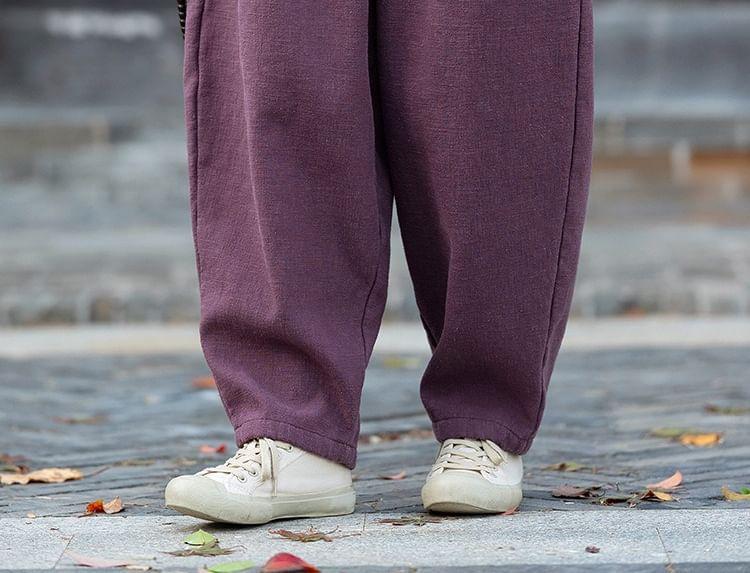 High Rise Fleece-Lined Harem Pants Product Image
