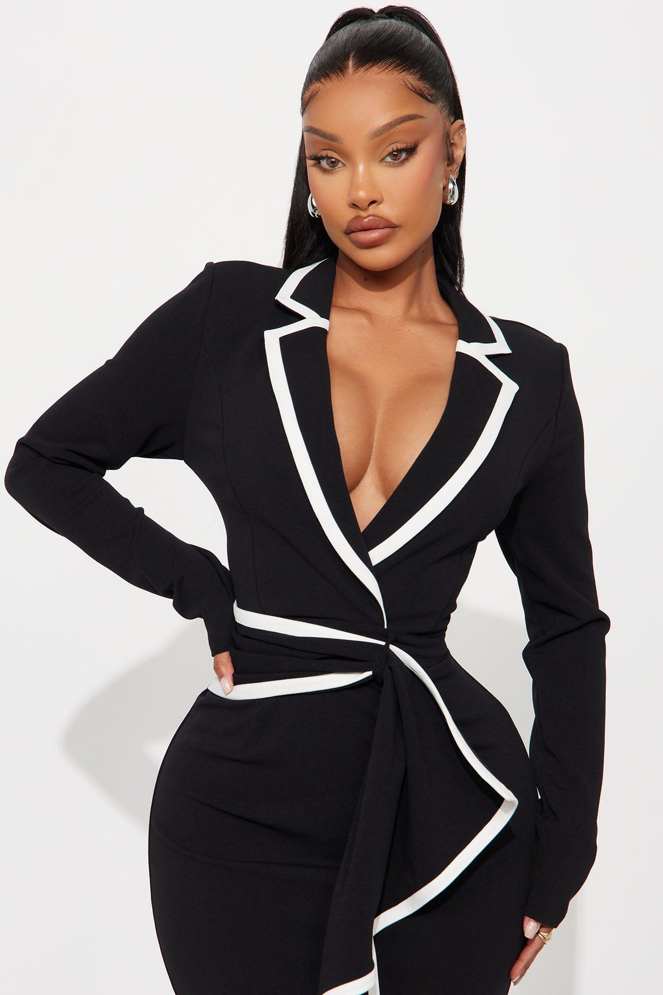Scouter Collared Maxi Dress - Black/White Product Image