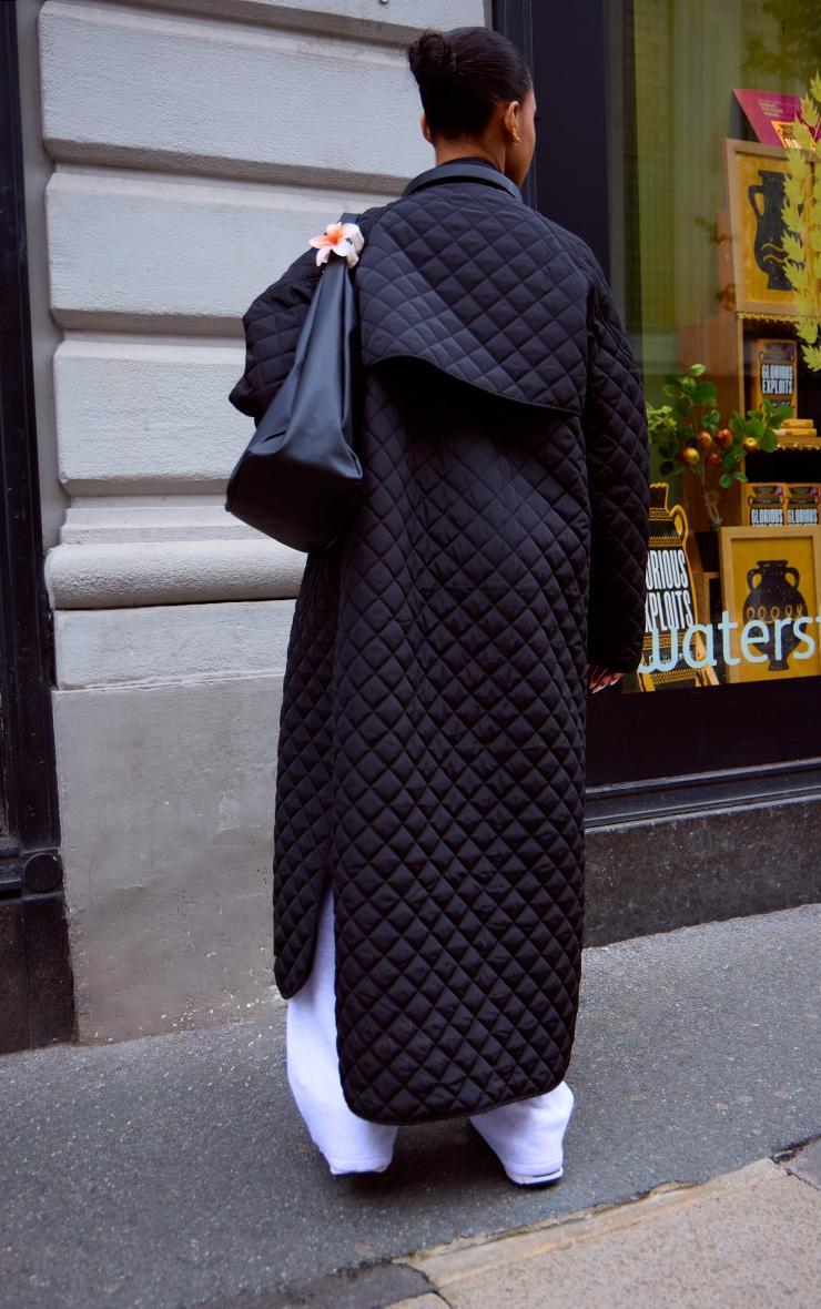 Black Maxi Quilted Coat Product Image
