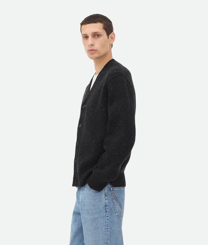Men's Wool Tailored Cardigan in Dark grey melange Product Image