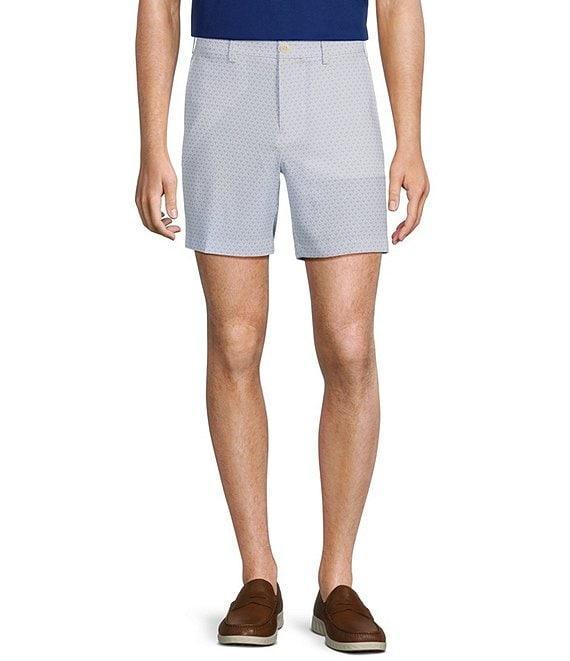Roundtree & Yorke Performance Flat Front Straight Fit Golf Ball Print 7#double; Inseam Shorts Product Image