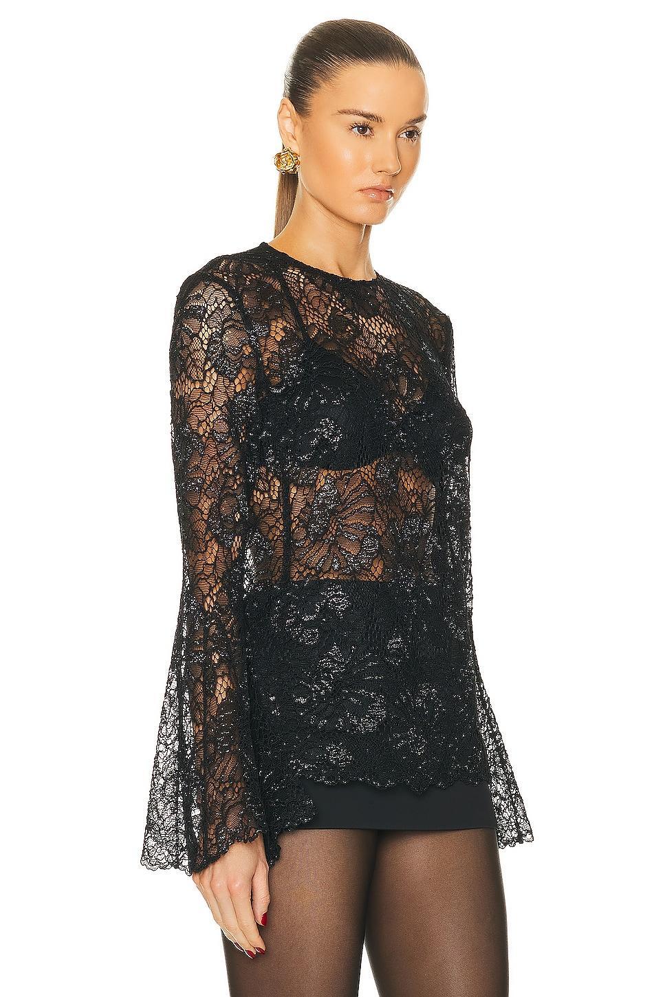 FRAME Lace Flutter Sleeve Blouse Product Image