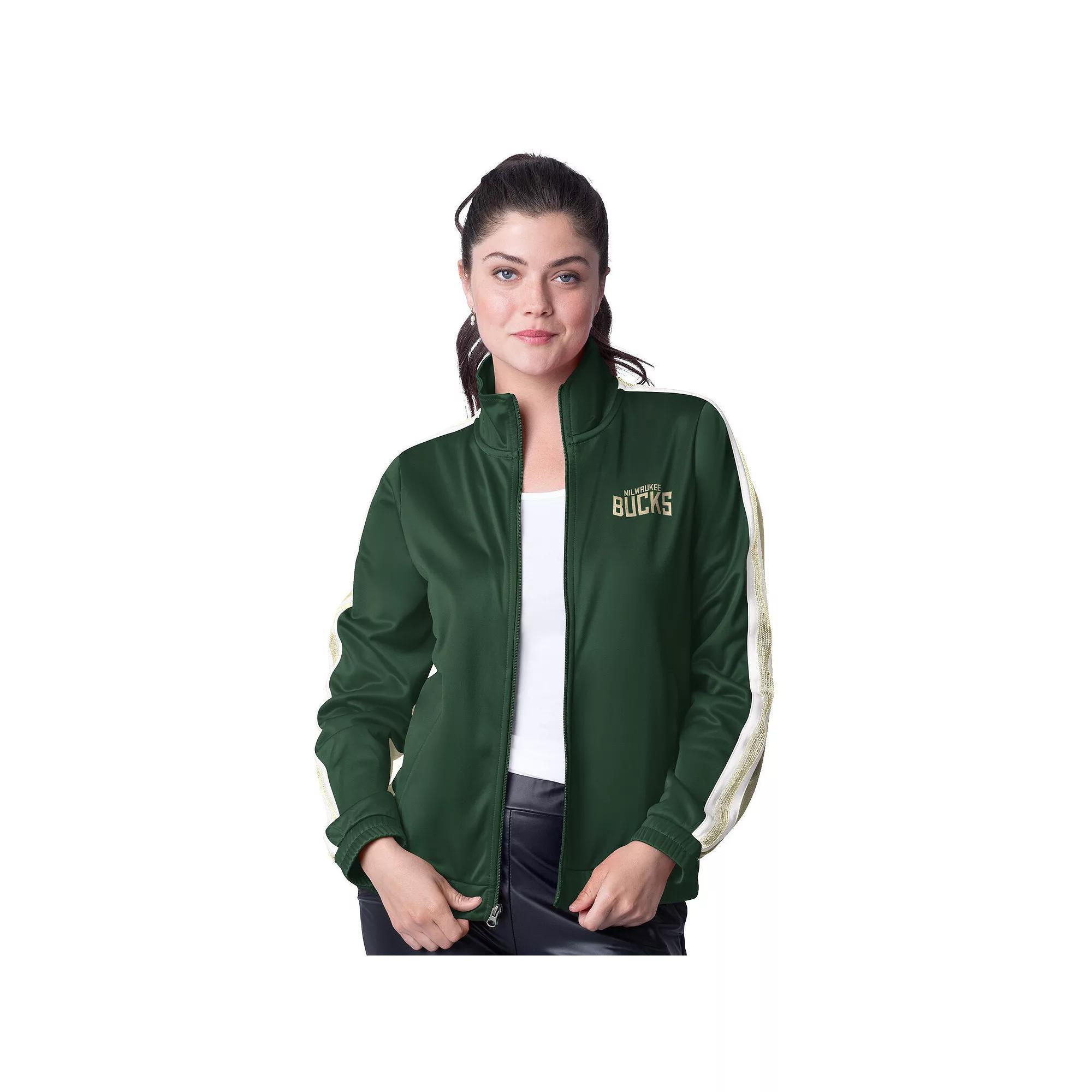 Women's G-III 4Her by Carl Banks Navy/Blue Minnesota Timberwolves Rebel Sequin Bling Full-Zip Track Jacket, Size: Small Product Image