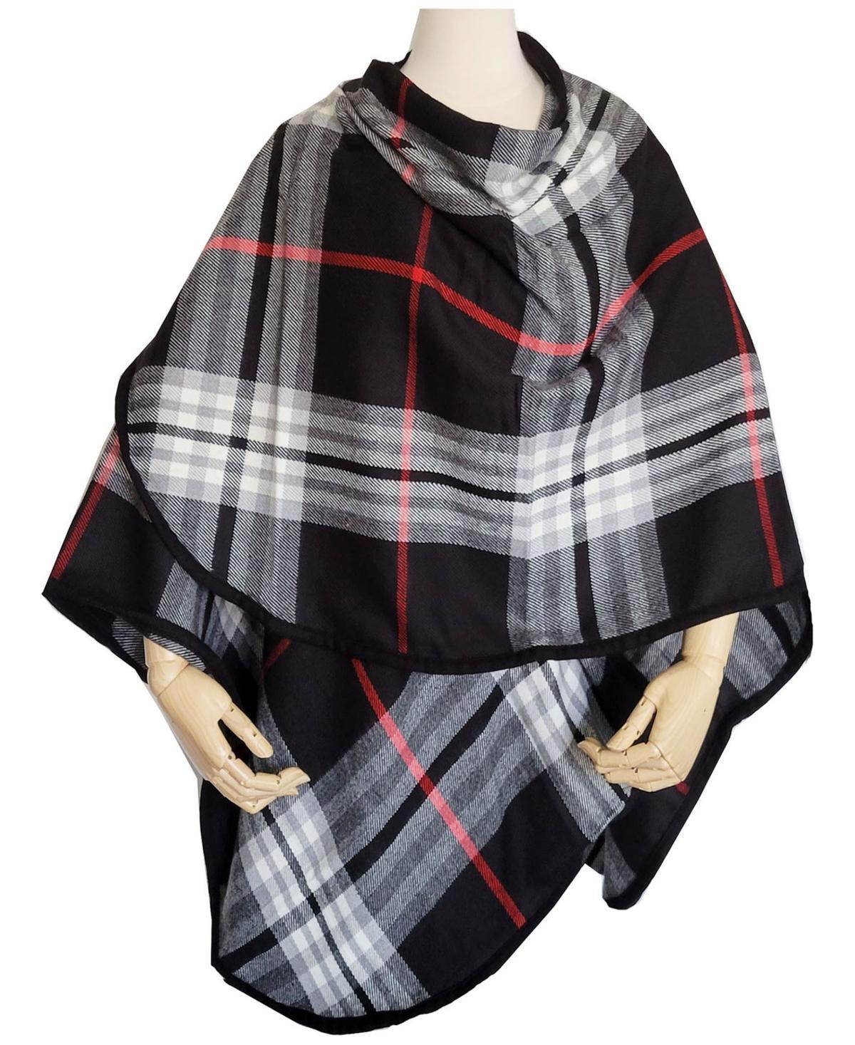 Fraas Womens Solid Border Plaid Rounded Edge Wrap Product Image