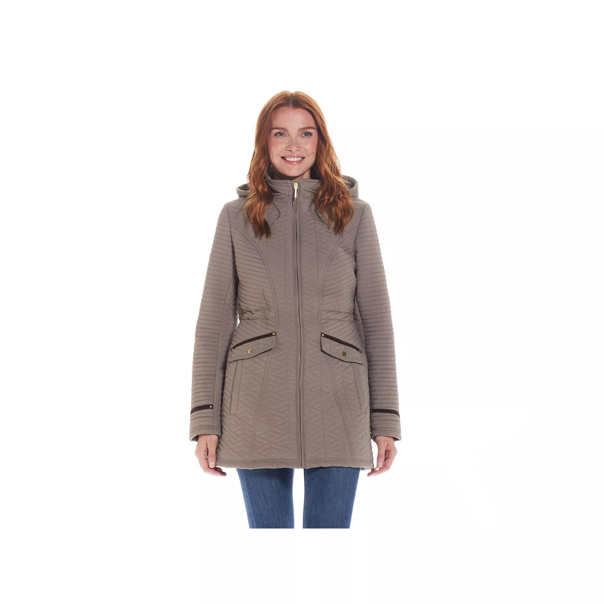 Women's Weathercast Quilted Walker with Faux Suede Details, Size: XL, Coriander Product Image