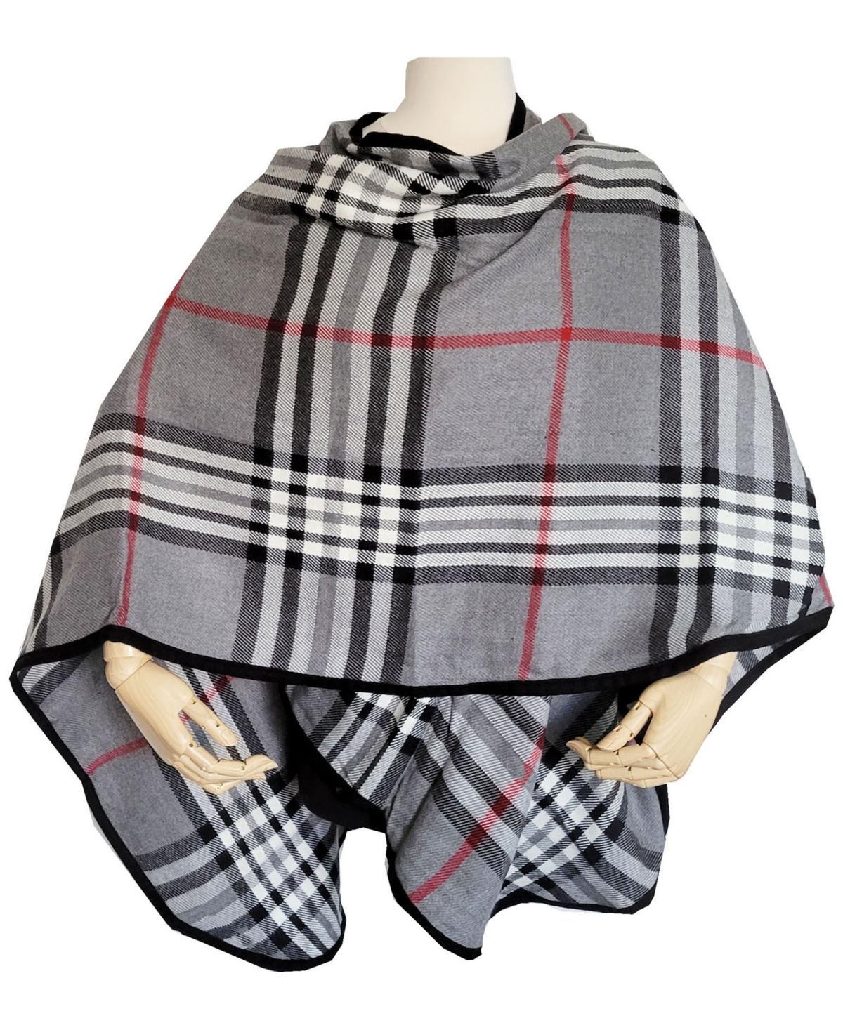 Fraas Womens Solid Border Plaid Rounded Edge Wrap Product Image