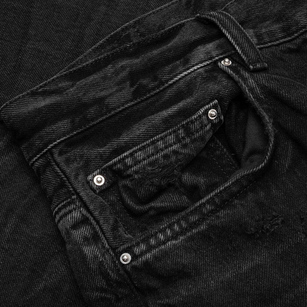 Varsity Eagle Logo Straight Jean - Faded Black Male Product Image