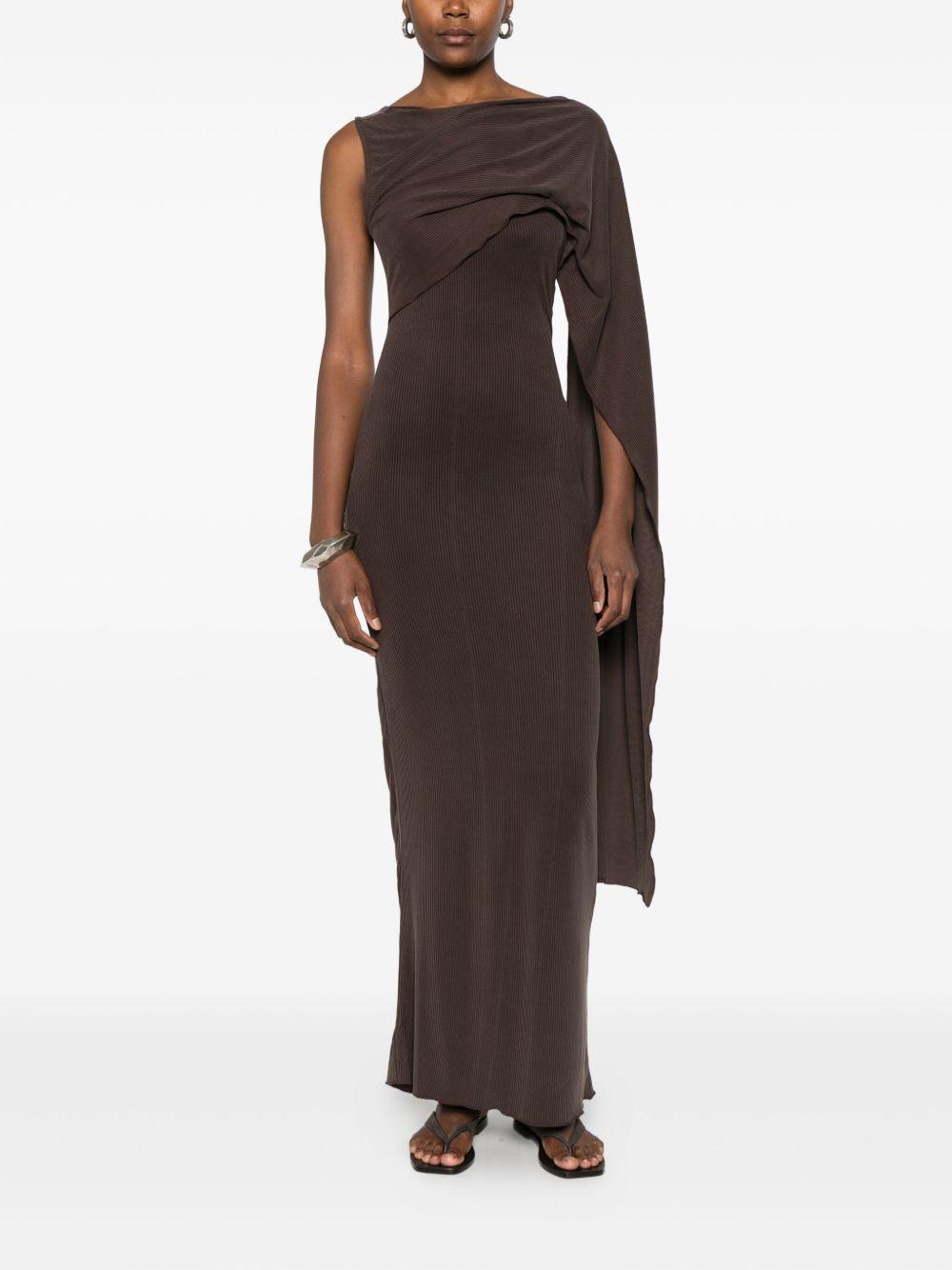 one-shoulder fine-ribbed maxi dress Product Image