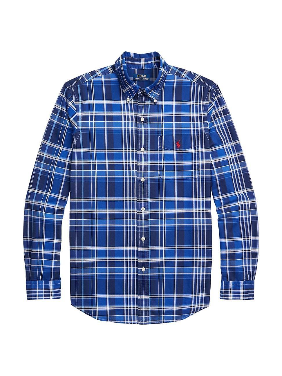 Polo Ralph Lauren Classic Fit Plaid Oxford Long Sleeve Shirt Multi) Men's Short Sleeve Knit Product Image