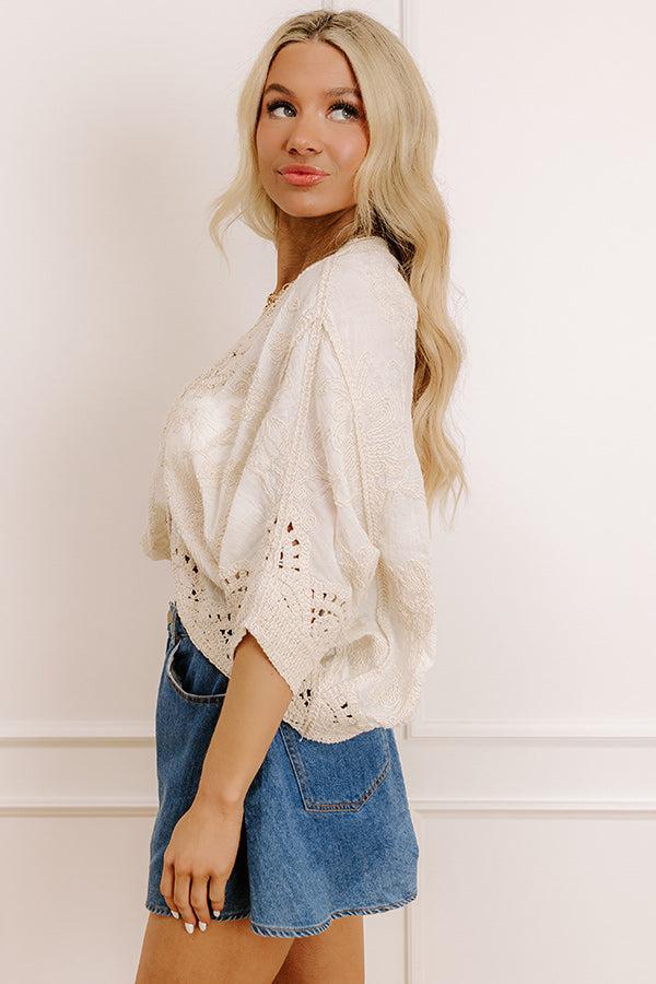 Feeling Dreamy Crochet Button Up Product Image