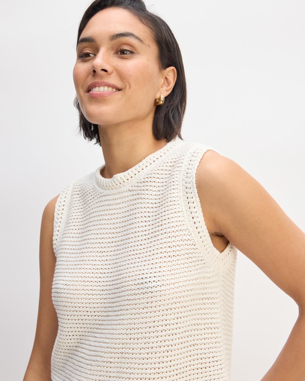 The Organic Cotton Open-Stitch Tank Product Image